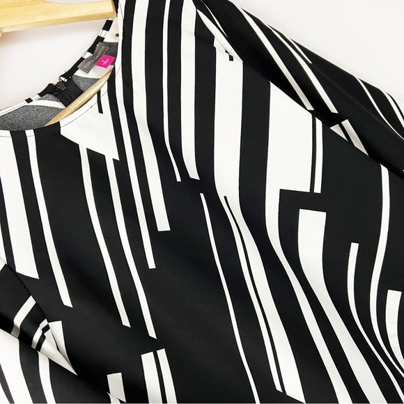 NWT Vince Camuto Black & White Stripe Blouse S Mod Career Office - Picture 7 of 7